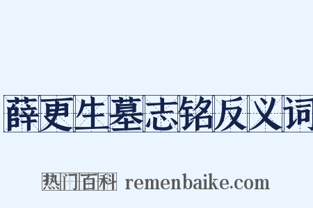 薛更生墓志铭反义词是什么意思的图片